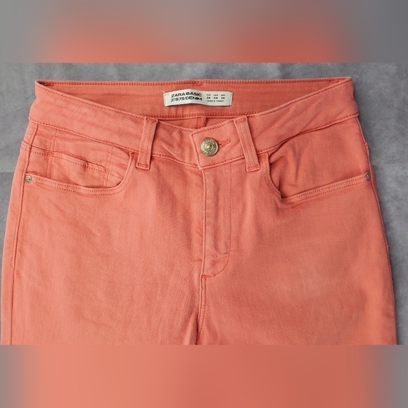 Bundle Only: ZARA Basic Denim Z1975 Orange Cotton Skinny Jeans Women's Size 4 - Picture 2 of 10